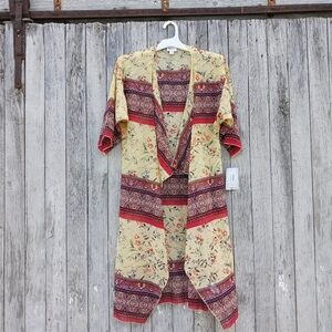 LuLaRoe Women's Sz‎ Small Shirley Kimono Sheer Cover Up Floral Womens Bohemian